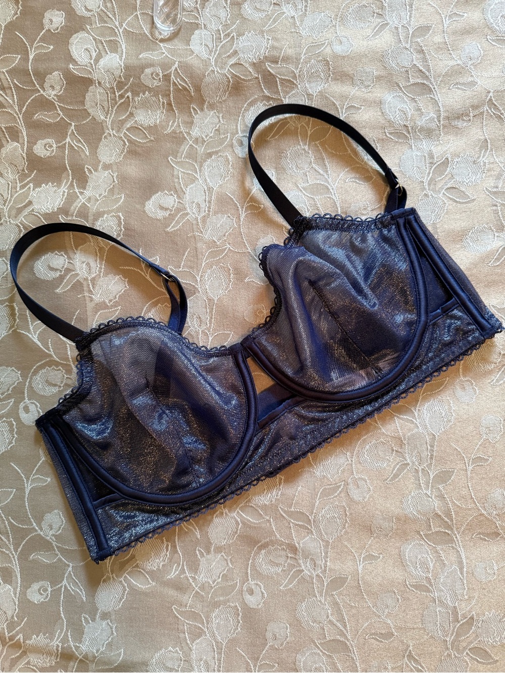 Victoria’s Secret,  mesh bra, sheer navy blue, size 36C,  excellent condition.